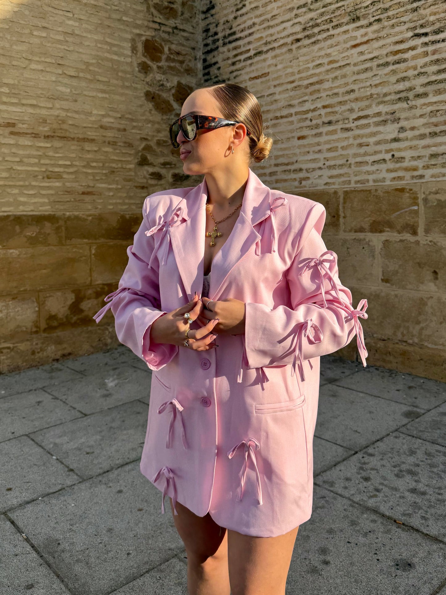 Blazer Bow Rosa