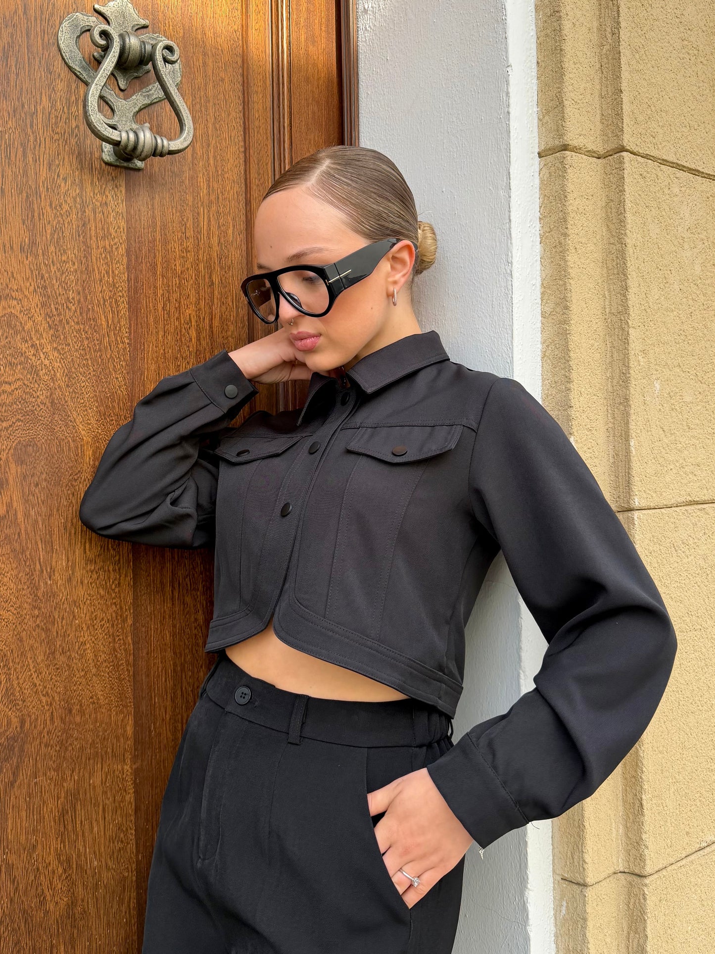 Chaqueta Cropped Black