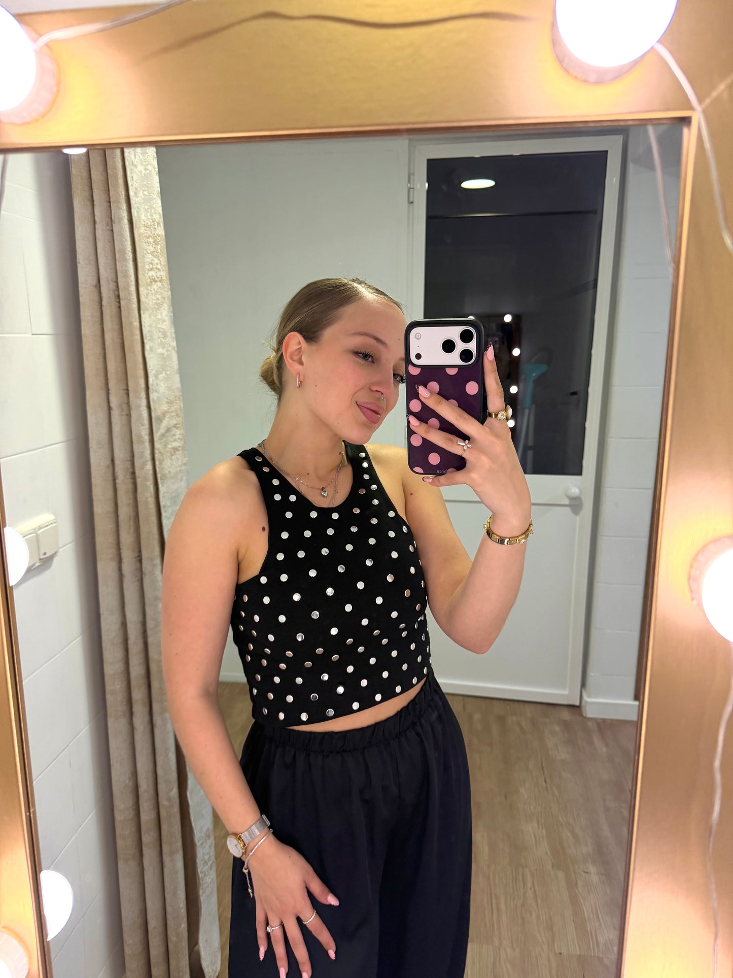Top Antelina Luna Negro