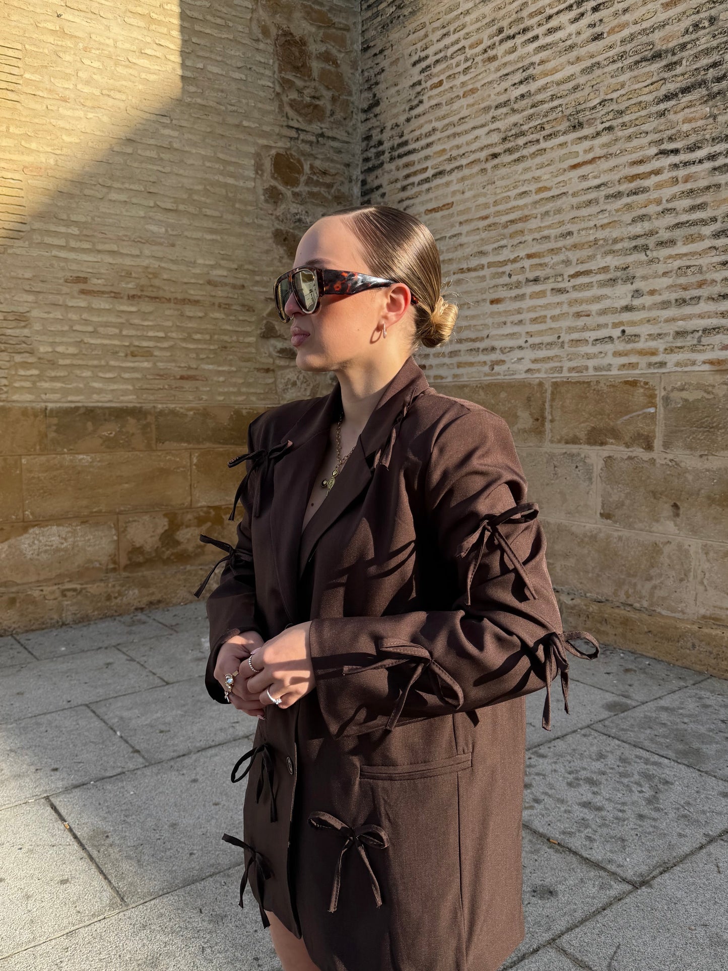 Blazer Bow Marrón Chocolate