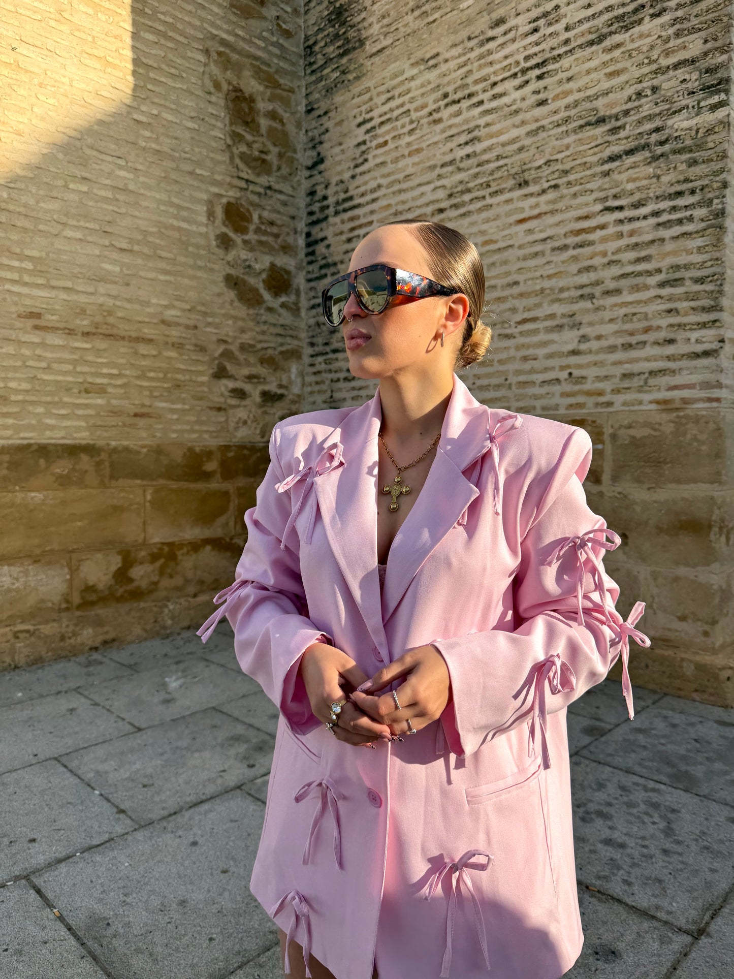 Blazer Bow Rosa