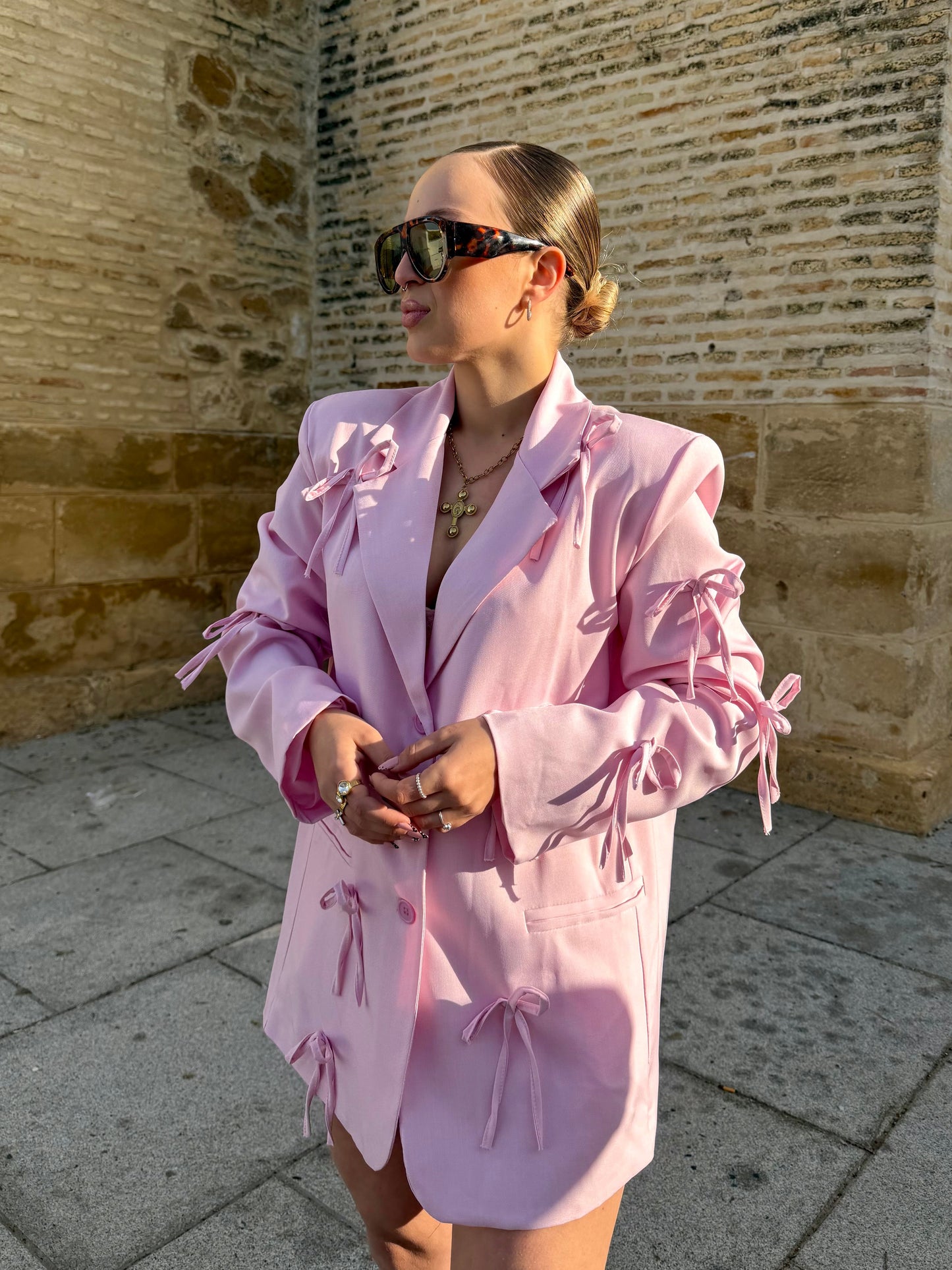Blazer Bow Rosa